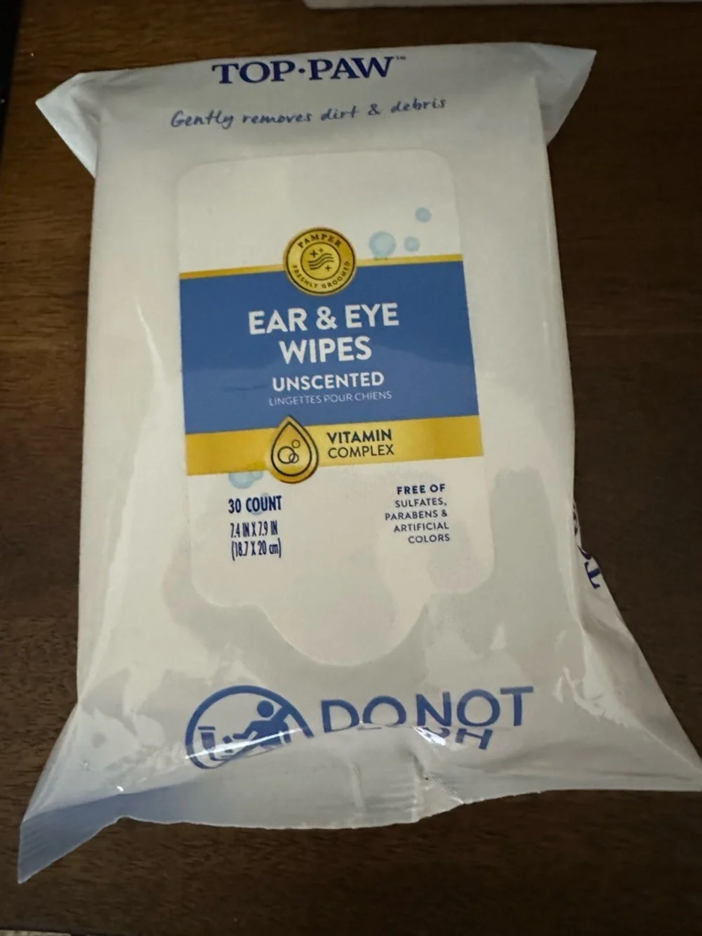 Top Paw Ear & Eye Wipes - Blue, White, Yellow